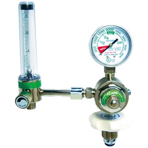 OXYGEN REGULATOR BULLNOSE TOP ENTRY WITH FLOWMETER AND HUMIDIFIER 